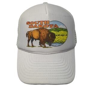 South Dakota Snapback Trucker Hat Green OS Adjustable Mesh Back Rope Nissin